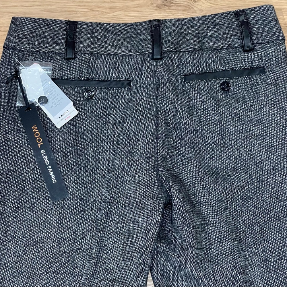 Dahlia wool blend black Heather lined pants  belts loops pockets woman’s 6P - Picture 6 of 15